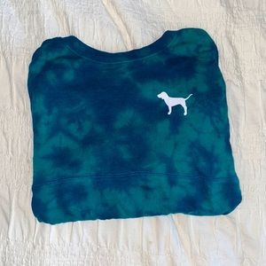 Green/blue tie dye crewneck from PINK size M